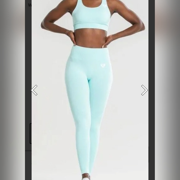 Womens best aqua blue power seamless leggings Athletic | athleisure compression - Picture 2 of 11